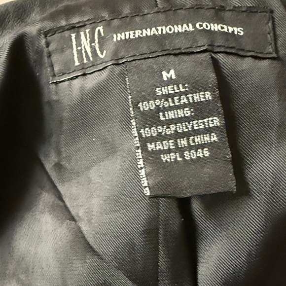 INC International Concepts Black Leather Jacket - Picture 12 of 16
